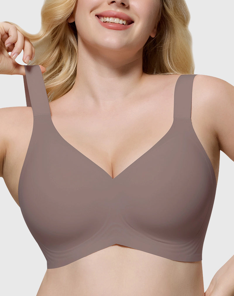 Wireless Seamless Wirefree Support Lift Full Coverage Push Up T Shirt Bra