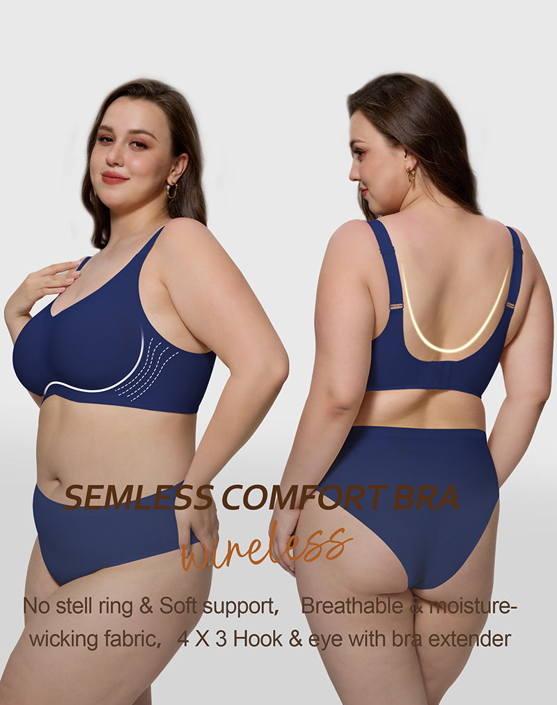 Wireless Seamless Wirefree Support Lift Full Coverage Push Up T Shirt Bra