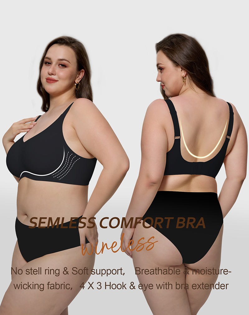 Wireless Seamless Wirefree Support Lift Full Coverage Push Up T Shirt Bra