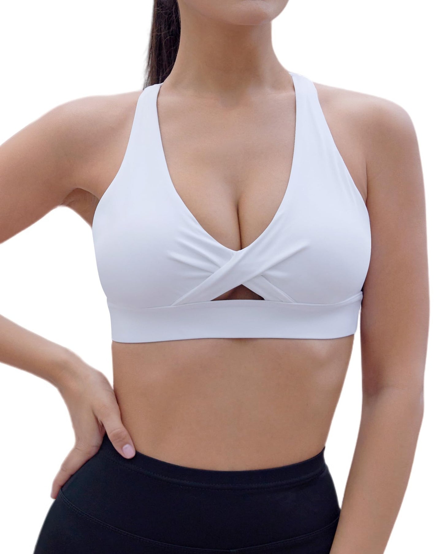 HORISUN Womens Sports Bra Racerback Padded Workout Tops