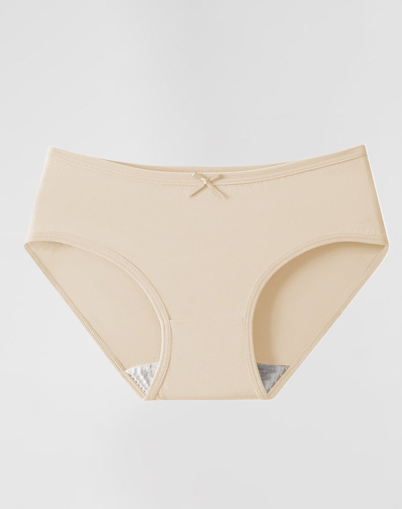 6PCS Maillard Color Mid-rise Bow Cotton Panties
