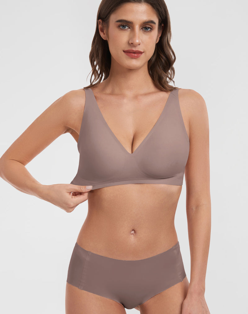 Deep V-Neck Seamless Bra