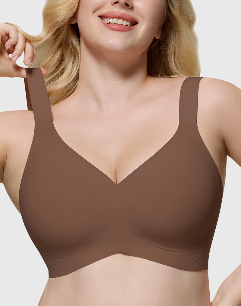 Wireless Seamless Wirefree Support Lift Full Coverage Push Up T Shirt Bra