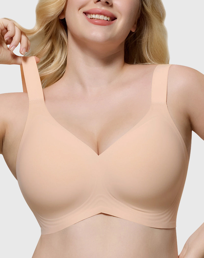 Wireless Seamless Wirefree Support Lift Full Coverage Push Up T Shirt Bra