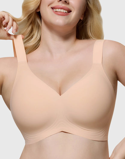Wireless Seamless Wirefree Support Lift Full Coverage Push Up T Shirt Bra