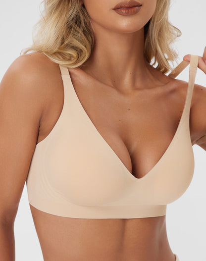 Deep V Full Coverage Push Up Bra