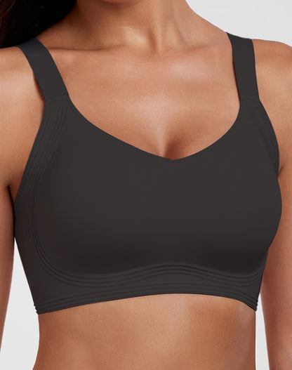 V-Neck Flocking Seamless Bra