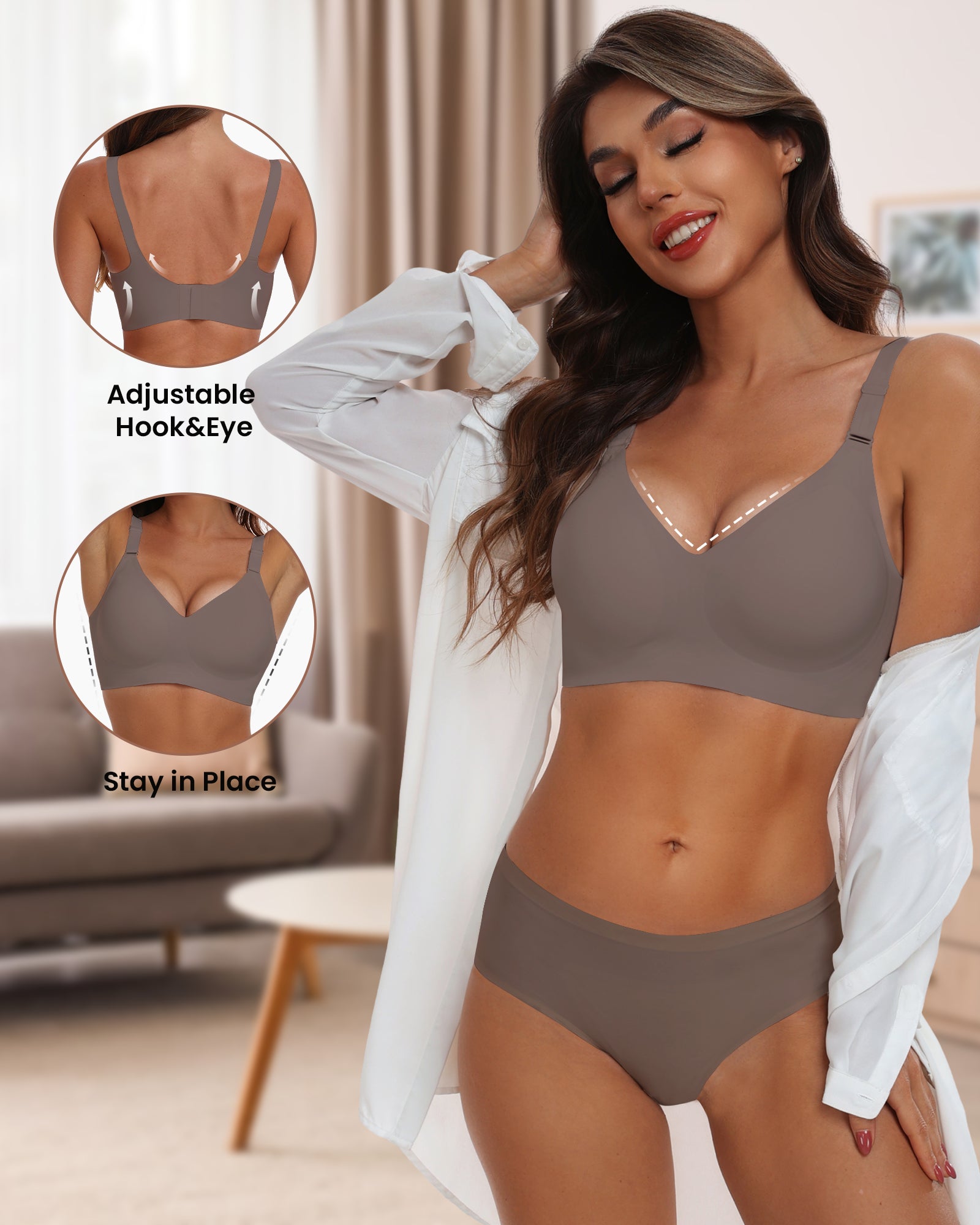 HORISUN Comfortable Seamless Full Coverage Bra for Women Wireless Bras with Soft Support Regular and Plus Size