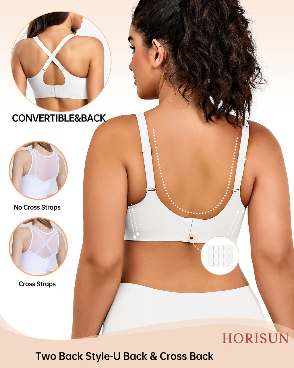 Wireless Bras for Women Full Coverage V Neck Push Up No Underwire Bra with Support Comfortable Everyday Bras