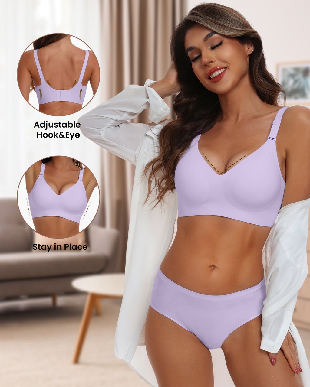 HORISUN Comfortable Seamless Full Coverage Bra for Women Wireless Bras with Soft Support Regular and Plus Size