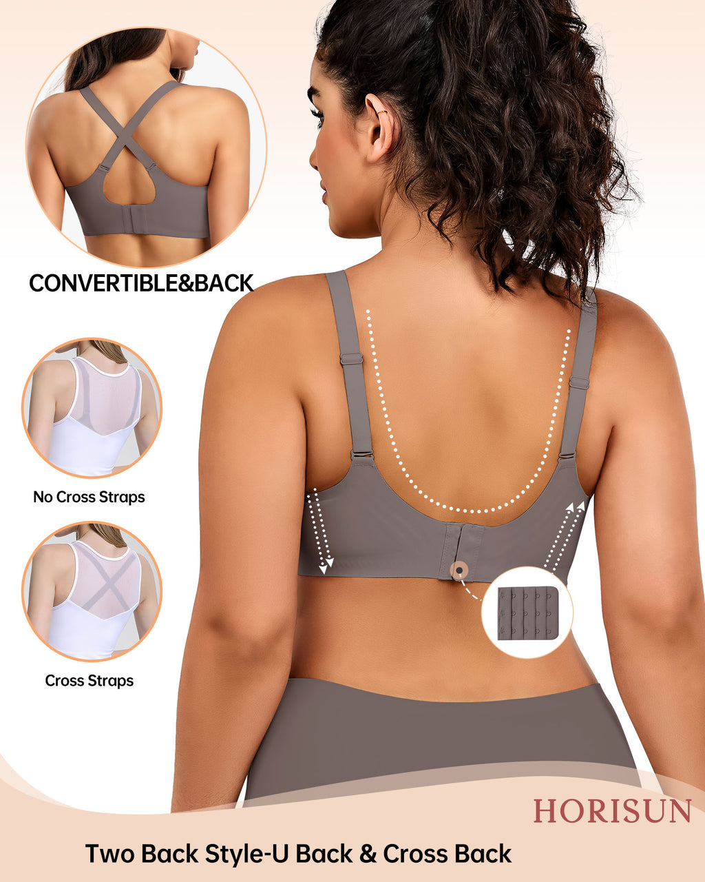 Wireless Bras for Women Full Coverage V Neck Push Up No Underwire Bra with Support Comfortable Everyday Bras