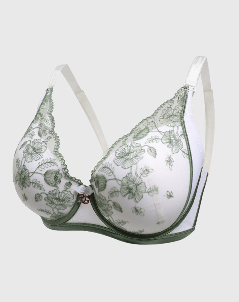 Plus Size Lace Petal Push Up Bra