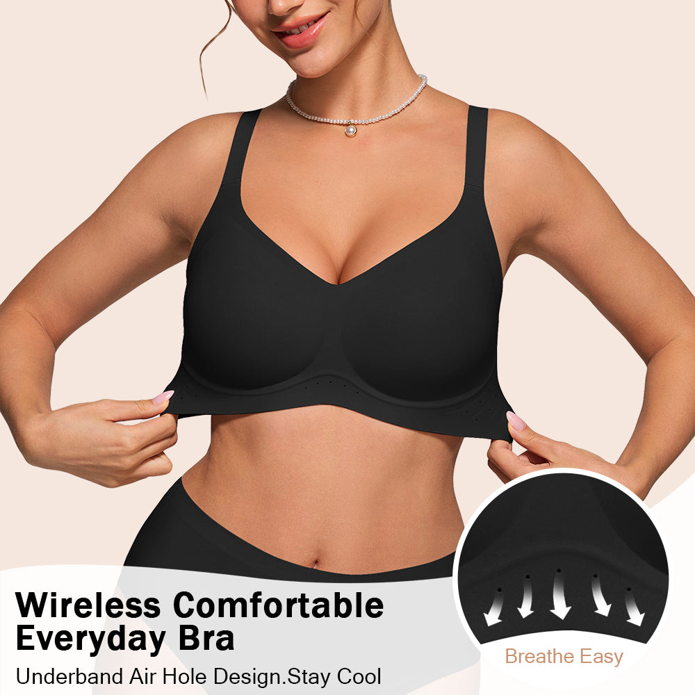 HORISUN Wireless Full Coverage Bras Push Up Comfortable Seamless Jelly Bra