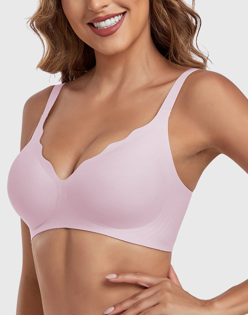【Big Sale】🔥Wireless Deep V Scalloped Push Up Bra