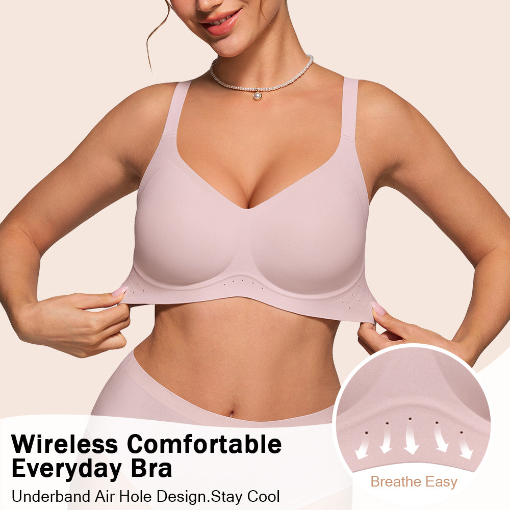 HORISUN Wireless Full Coverage Bras Push Up Comfortable Seamless Jelly Bra