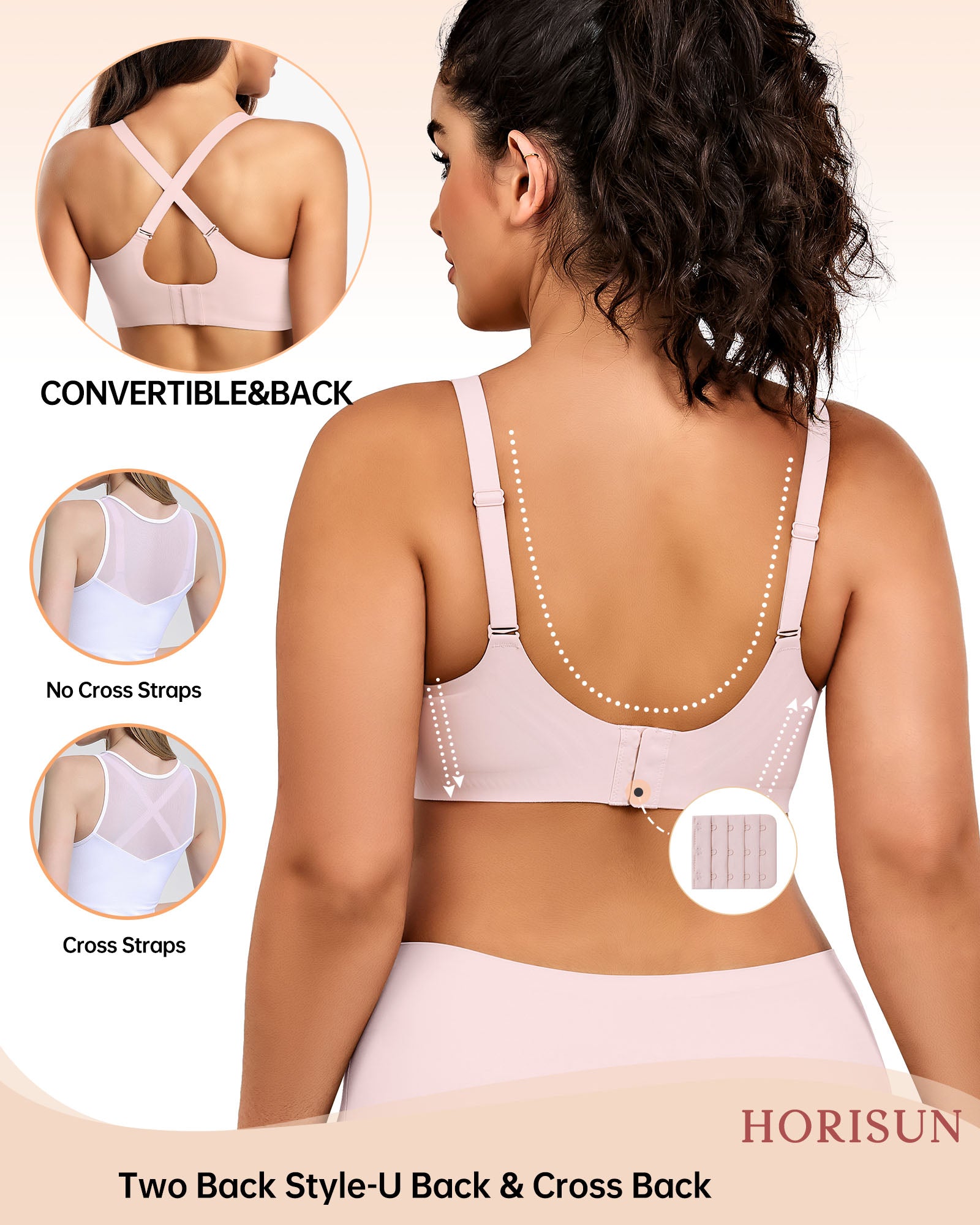 Wireless Bras for Women Full Coverage V Neck Push Up No Underwire Bra with Support Comfortable Everyday Bras