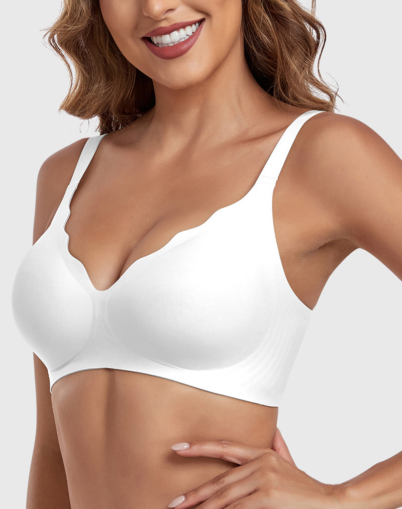 【Big Sale】🔥Wireless Deep V Scalloped Push Up Bra