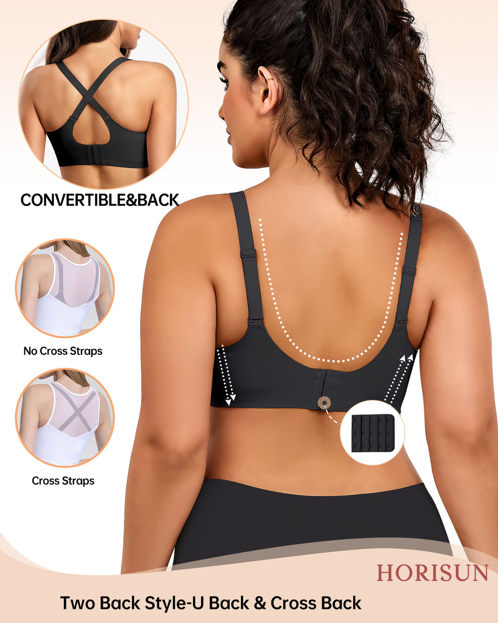 Wireless Bras for Women Full Coverage V Neck Push Up No Underwire Bra with Support Comfortable Everyday Bras