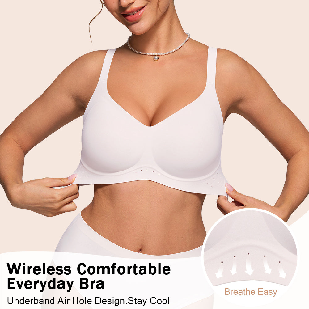 HORISUN Wireless Full Coverage Bras Push Up Comfortable Seamless Jelly Bra