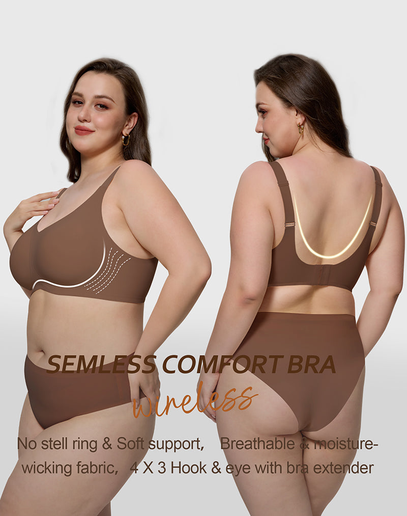 Wireless Seamless Wirefree Support Lift Full Coverage Push Up T Shirt Bra