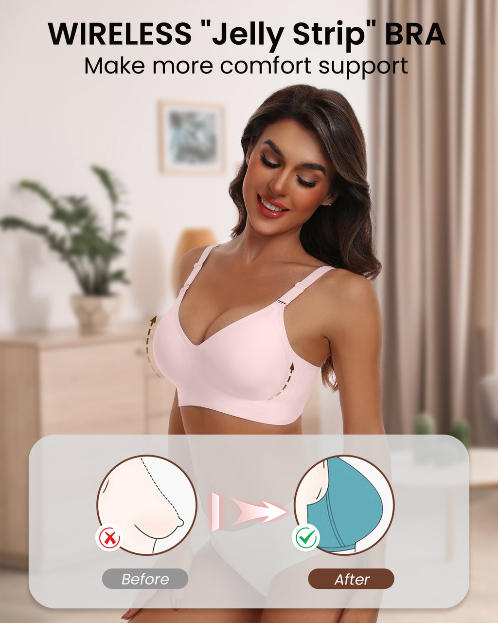 HORISUN Comfortable Seamless Full Coverage Bra for Women Wireless Bras with Soft Support Regular and Plus Size