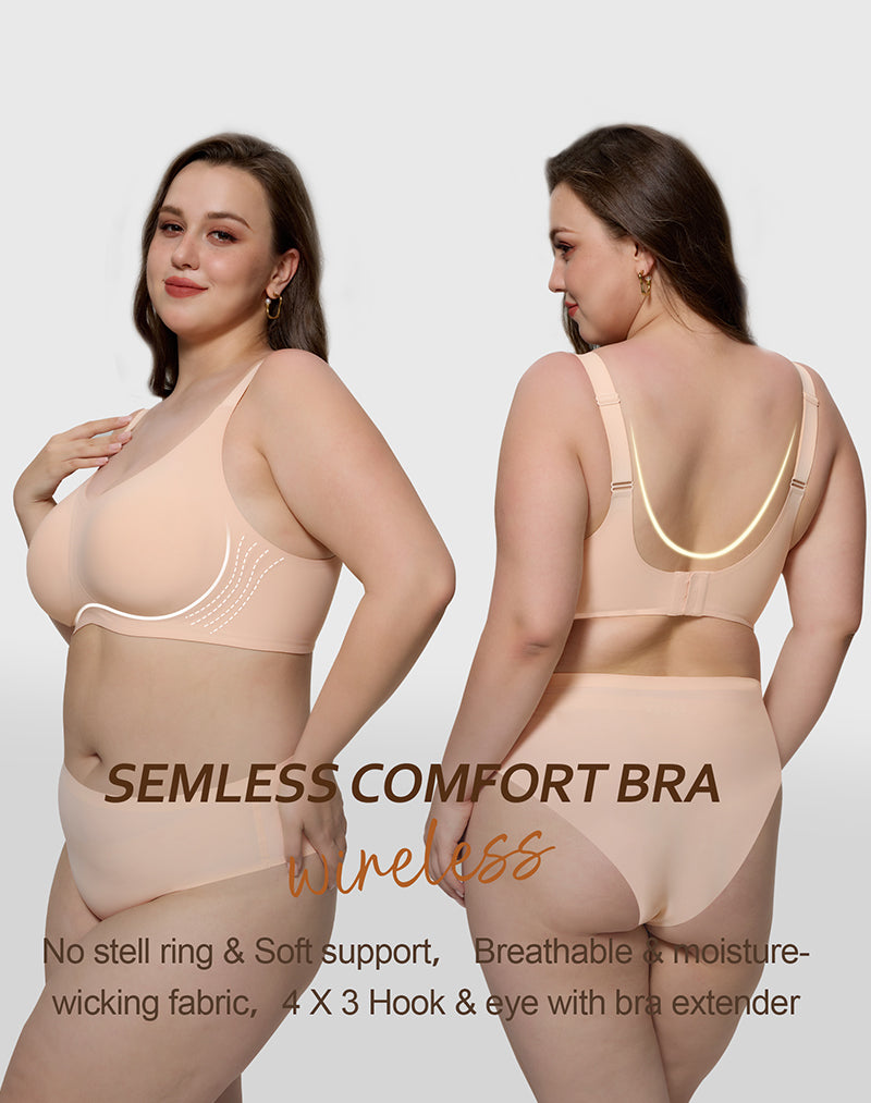 Wireless Seamless Wirefree Support Lift Full Coverage Push Up T Shirt Bra
