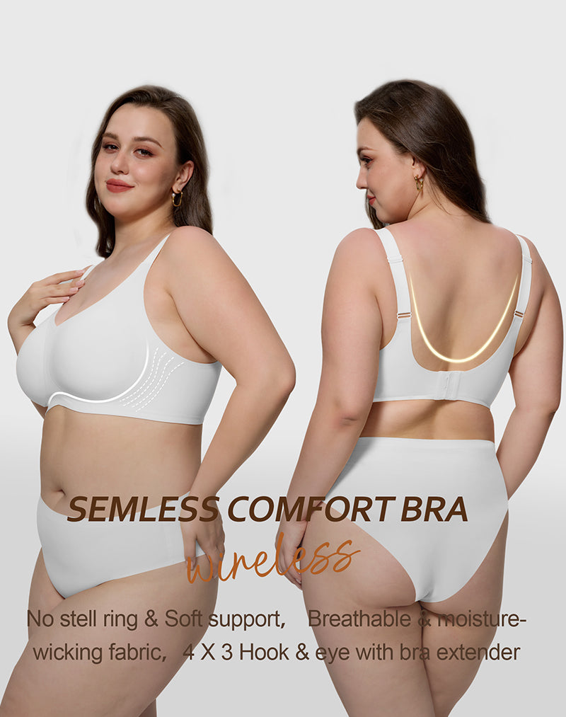 Wireless Seamless Wirefree Support Lift Full Coverage Push Up T Shirt Bra