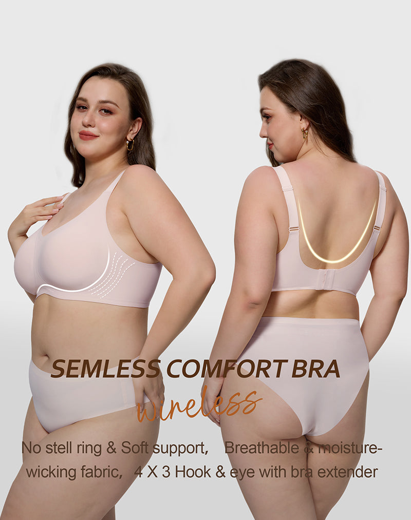 Wireless Seamless Wirefree Support Lift Full Coverage Push Up T Shirt Bra