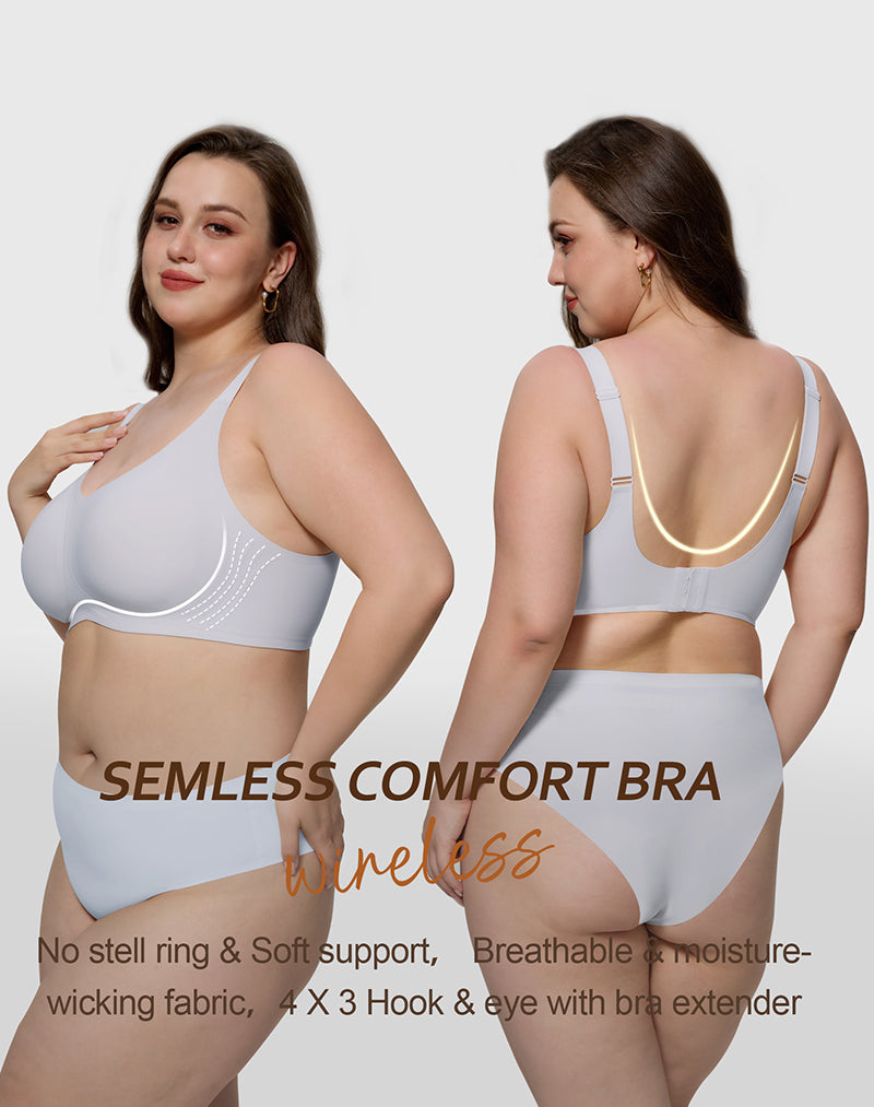 Wireless Seamless Wirefree Support Lift Full Coverage Push Up T Shirt Bra