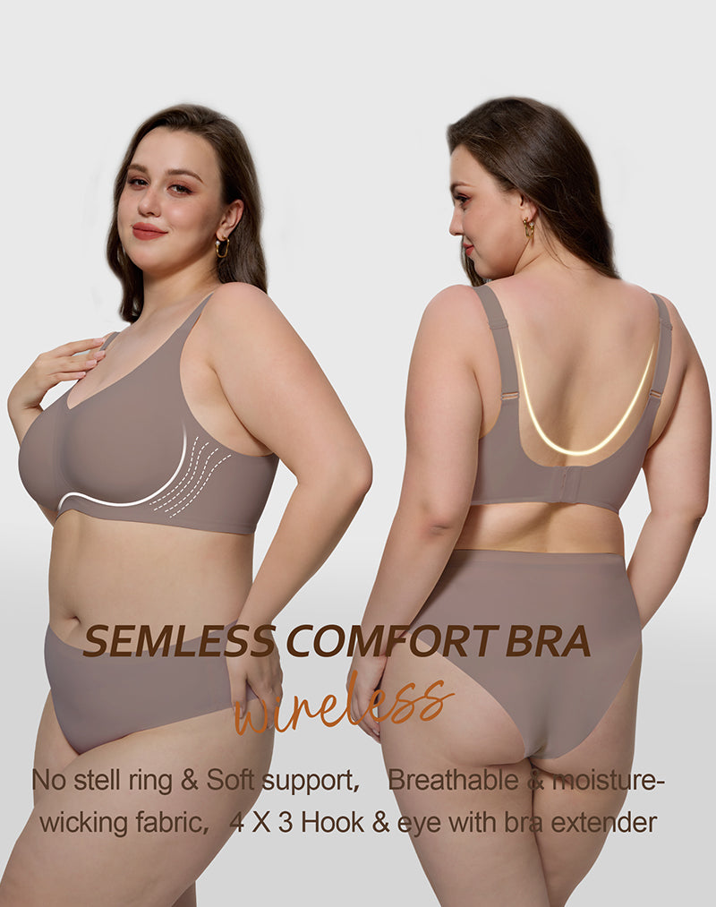 Wireless Seamless Wirefree Support Lift Full Coverage Push Up T Shirt Bra