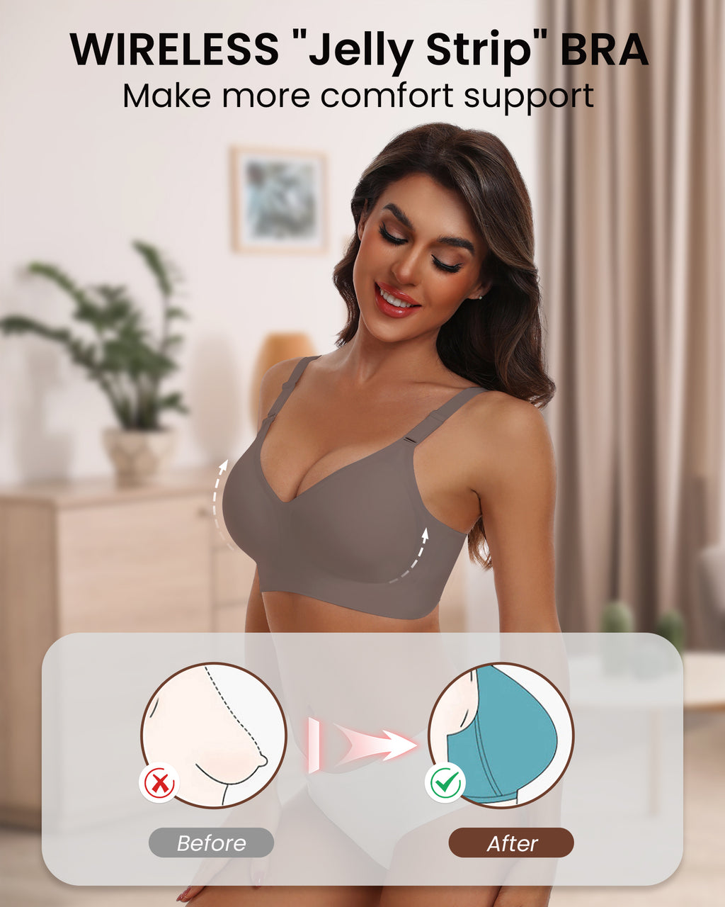 HORISUN Comfortable Seamless Full Coverage Bra for Women Wireless Bras with Soft Support Regular and Plus Size