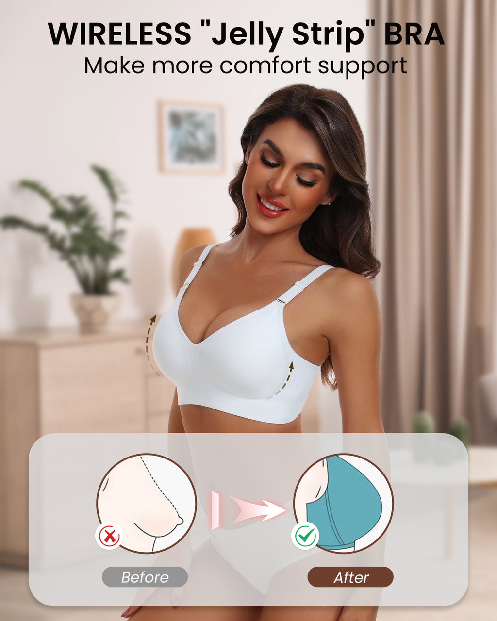 HORISUN Comfortable Seamless Full Coverage Bra for Women Wireless Bras with Soft Support Regular and Plus Size