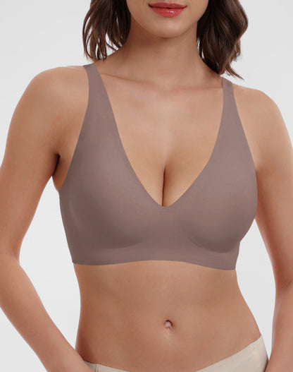 Deep V-Neck Seamless Bra