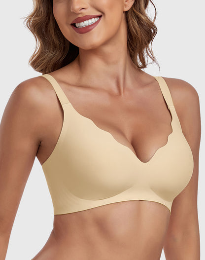 【Big Sale】🔥Wireless Deep V Scalloped Push Up Bra