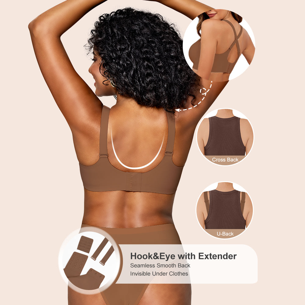 Wireless Bras for Women Soft Comfortable No Underwire T Shirt Bra Seamless Full Coverage Bras with Support