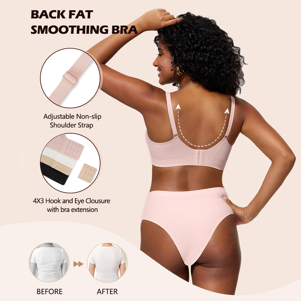 HORISUN Jelly Bras for Women No Underwire Lace Seamless Wireless V Neck Push Up No Wire Full Coverage Bralettes