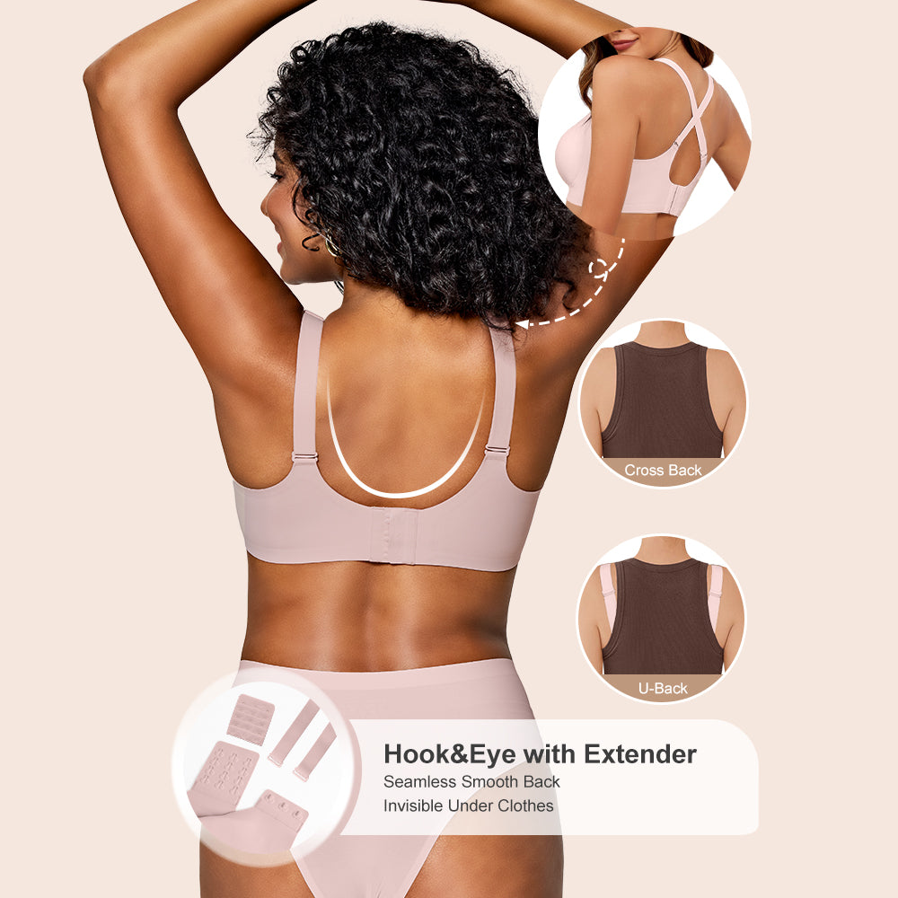 Wireless Bras for Women Soft Comfortable No Underwire T Shirt Bra Seamless Full Coverage Bras with Support