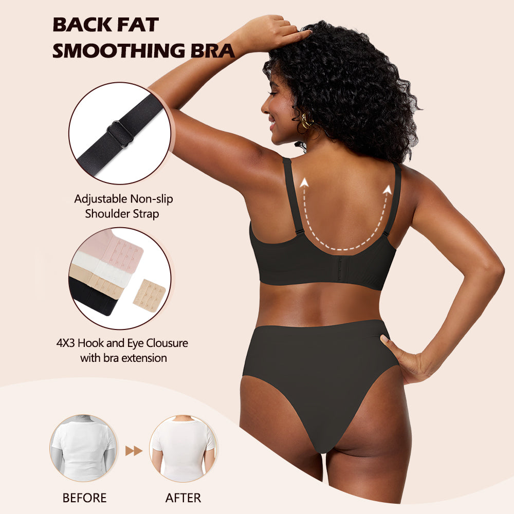 HORISUN Jelly Bras for Women No Underwire Lace Seamless Wireless V Neck Push Up No Wire Full Coverage Bralettes