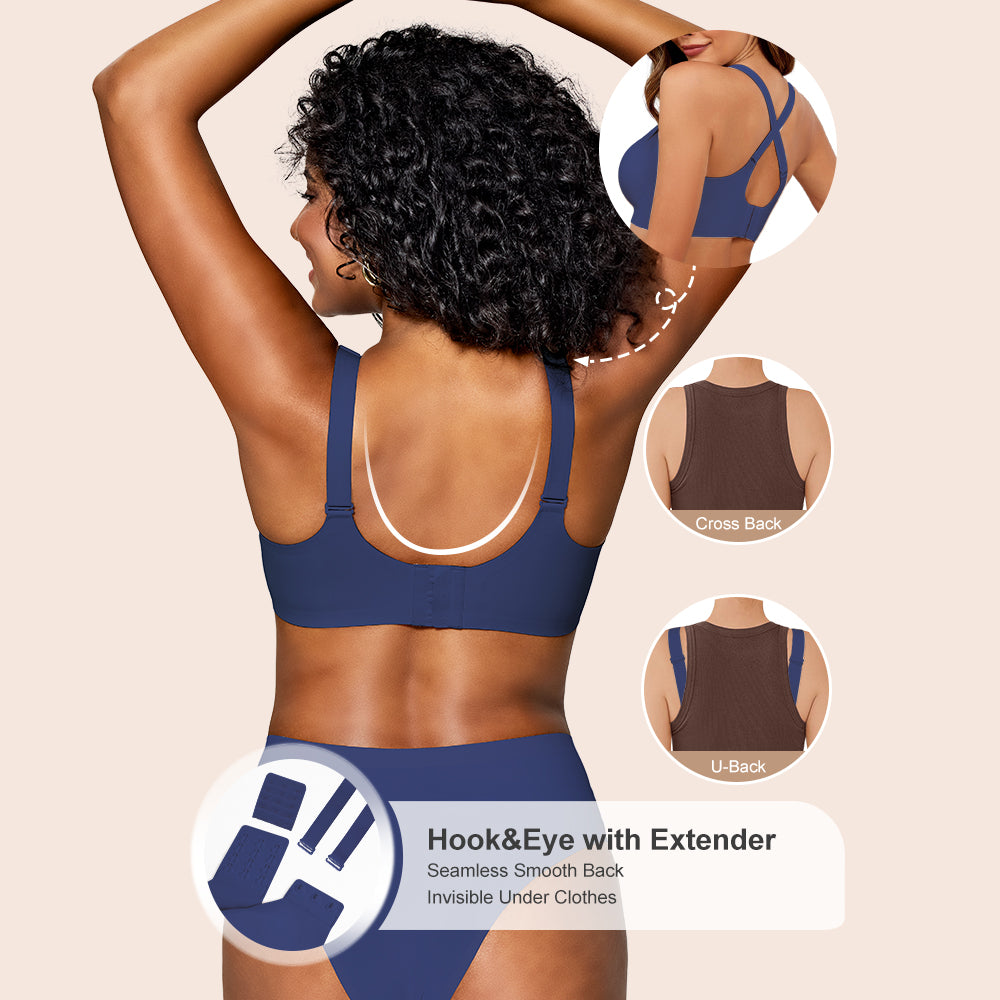 Wireless Bras for Women Soft Comfortable No Underwire T Shirt Bra Seamless Full Coverage Bras with Support