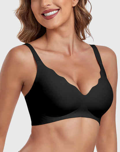 【Big Sale】🔥Wireless Deep V Scalloped Push Up Bra