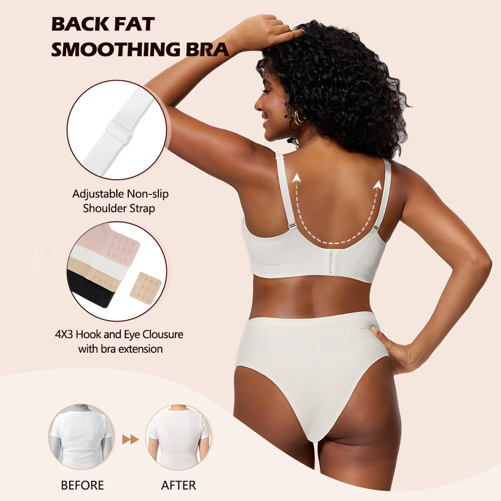 HORISUN Jelly Bras for Women No Underwire Lace Seamless Wireless V Neck Push Up No Wire Full Coverage Bralettes