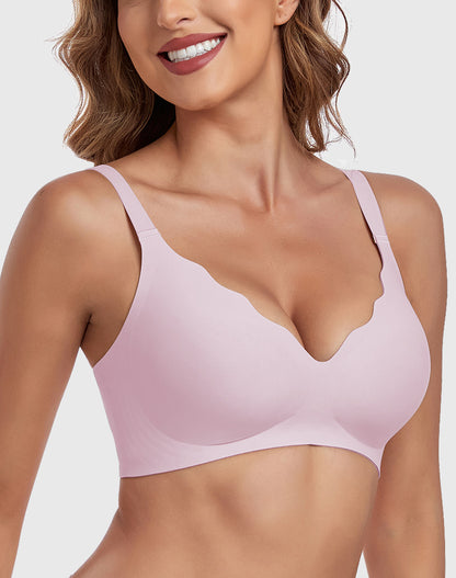【Big Sale】🔥Wireless Deep V Scalloped Push Up Bra