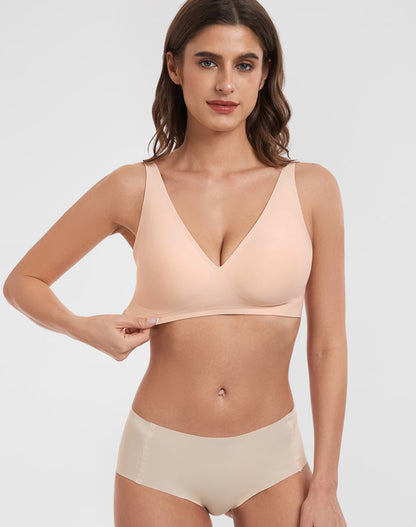 Deep V-Neck Seamless Bra
