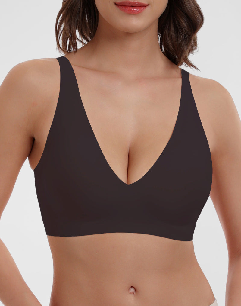 Deep V-Neck Seamless Bra