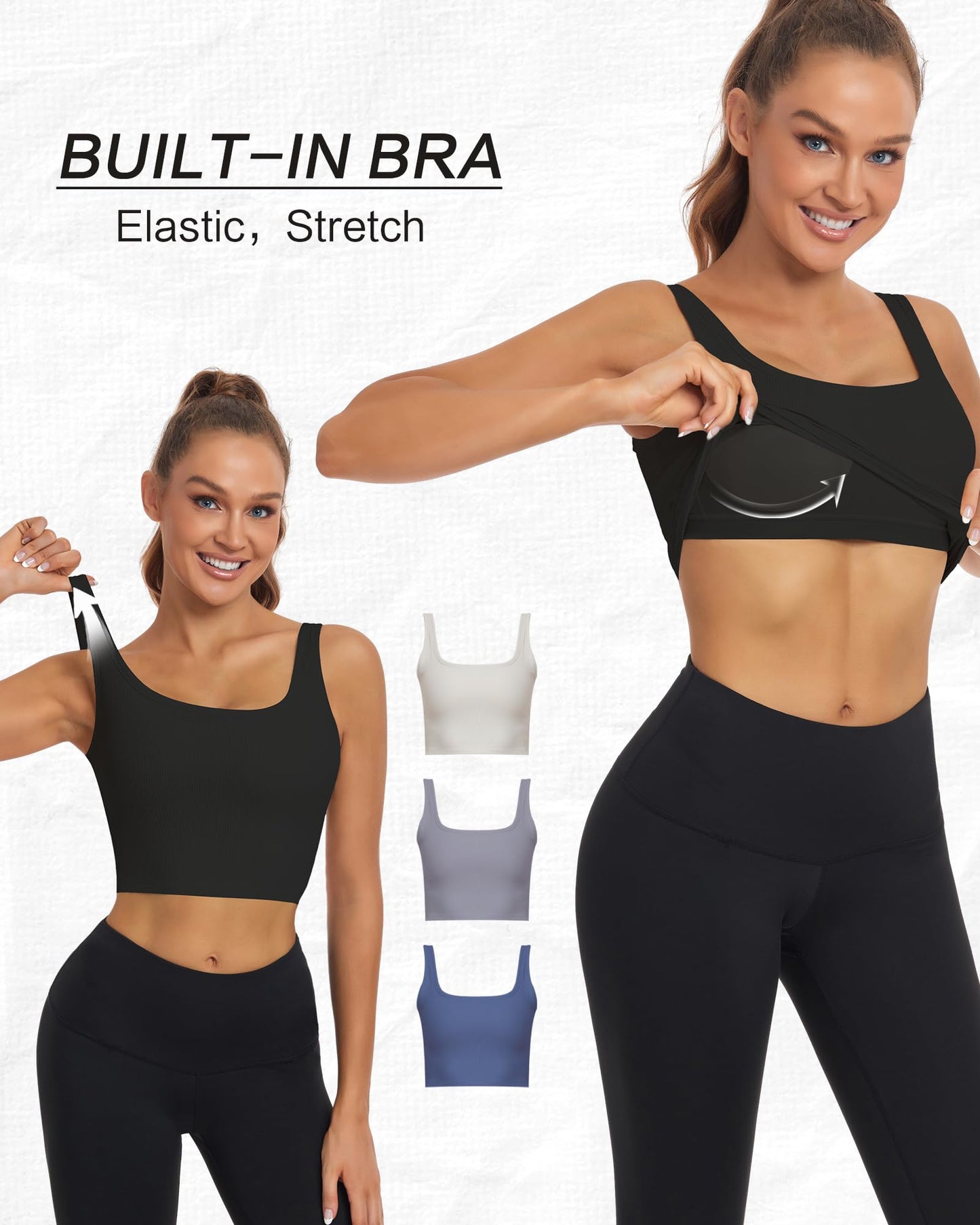 HORISUN Womens Sports Bra Longline Padded Wirefree
