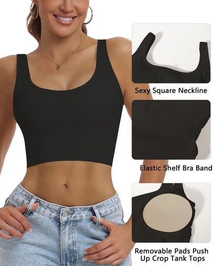 HORISUN Womens Sports Bra Longline Padded Wirefree