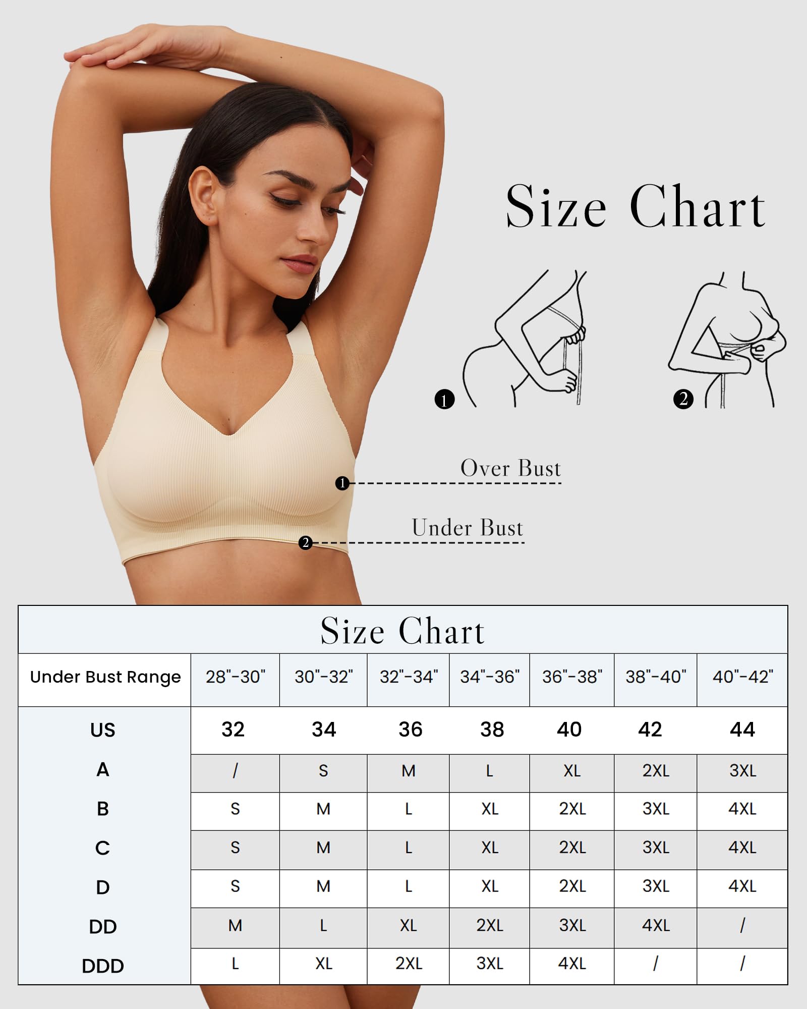 HORISUN Seamless Push Up Bras Regular and Plus Size