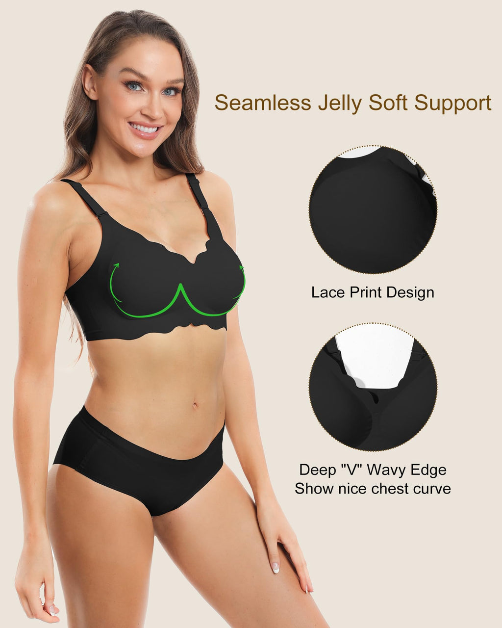 HORISUN® Womens Wavy Seamless Bras