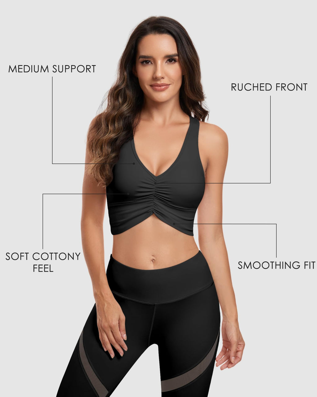 HORISUN V-Neck Longline Sports Bra