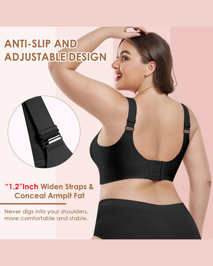 HORISUN® Women's Plus Size Wireless Bras V Neck